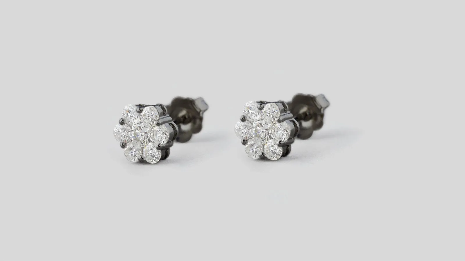 14K H-I/SI Flower Diamond Stud Earrings with 0.50 Carats