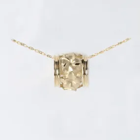 14K Yellow Gold Plumeria Barrel Pendant (Chain Sold Separately)