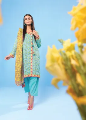 2 Pc Printed Lawn Suit With Lawn Dupatta