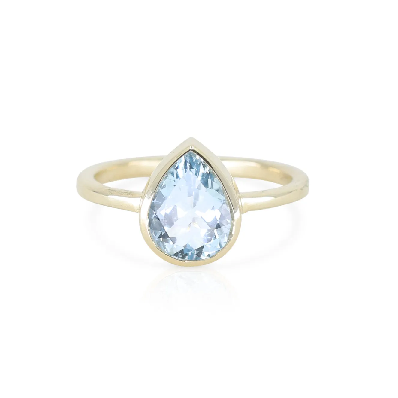 9K Yellow Gold Aquamarine Band