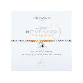 A Little November Birthstone Bracelet | Silver Plated with Yellow Quartz