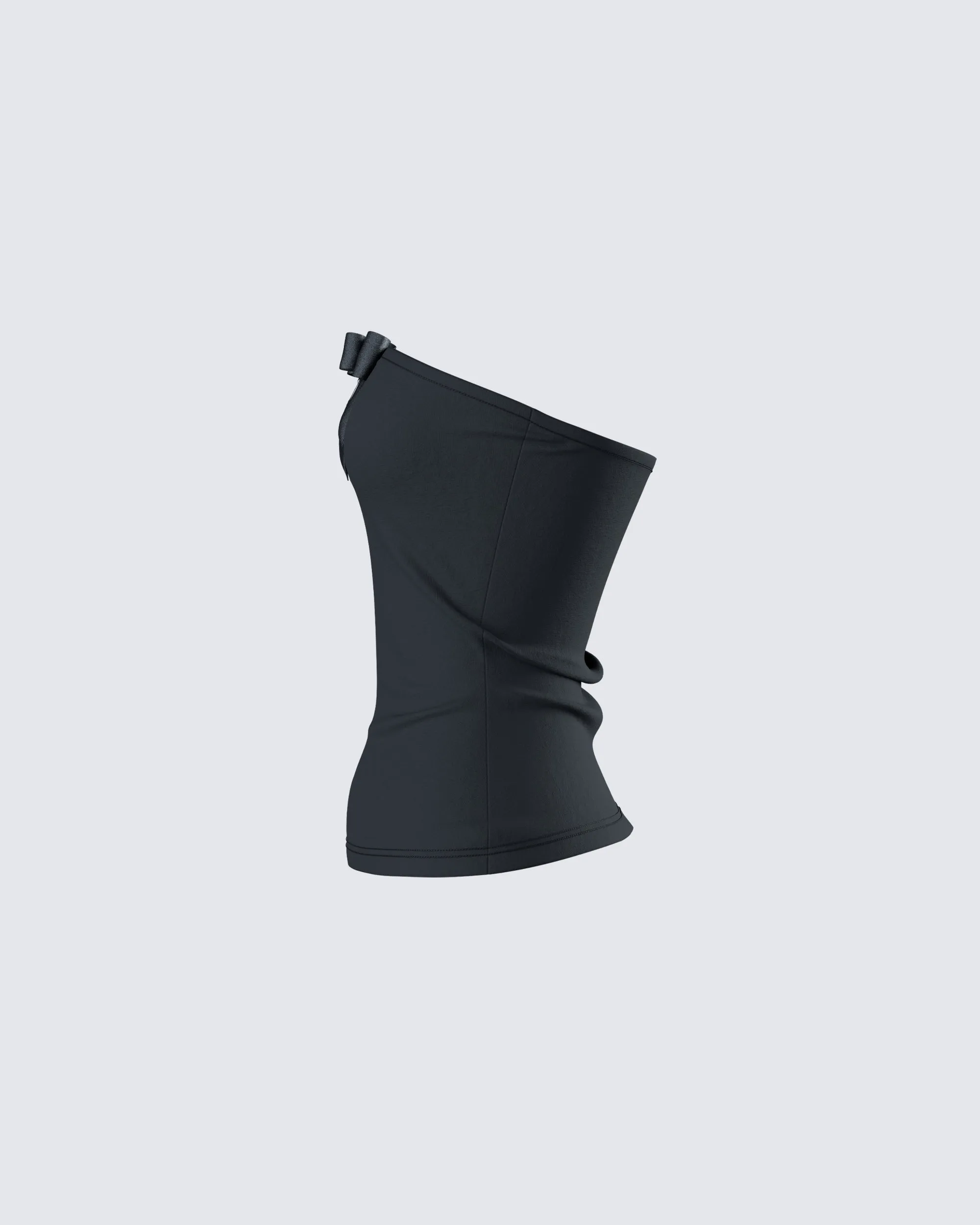 Aloa Black Bow Jersey Tube Top