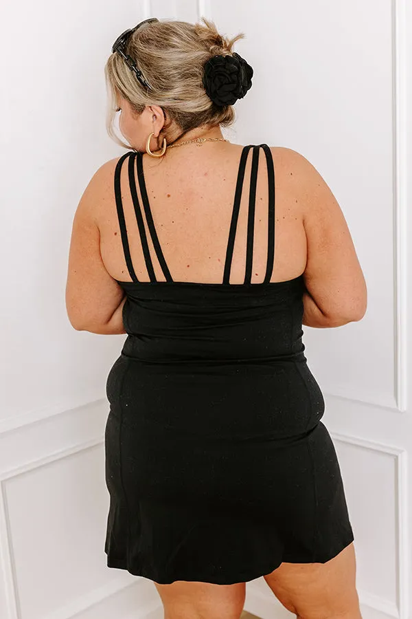 Always On The Move Athletic Dress In Black Curves