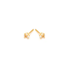 April Birthstone 14k Gold Plated Stud Earrings