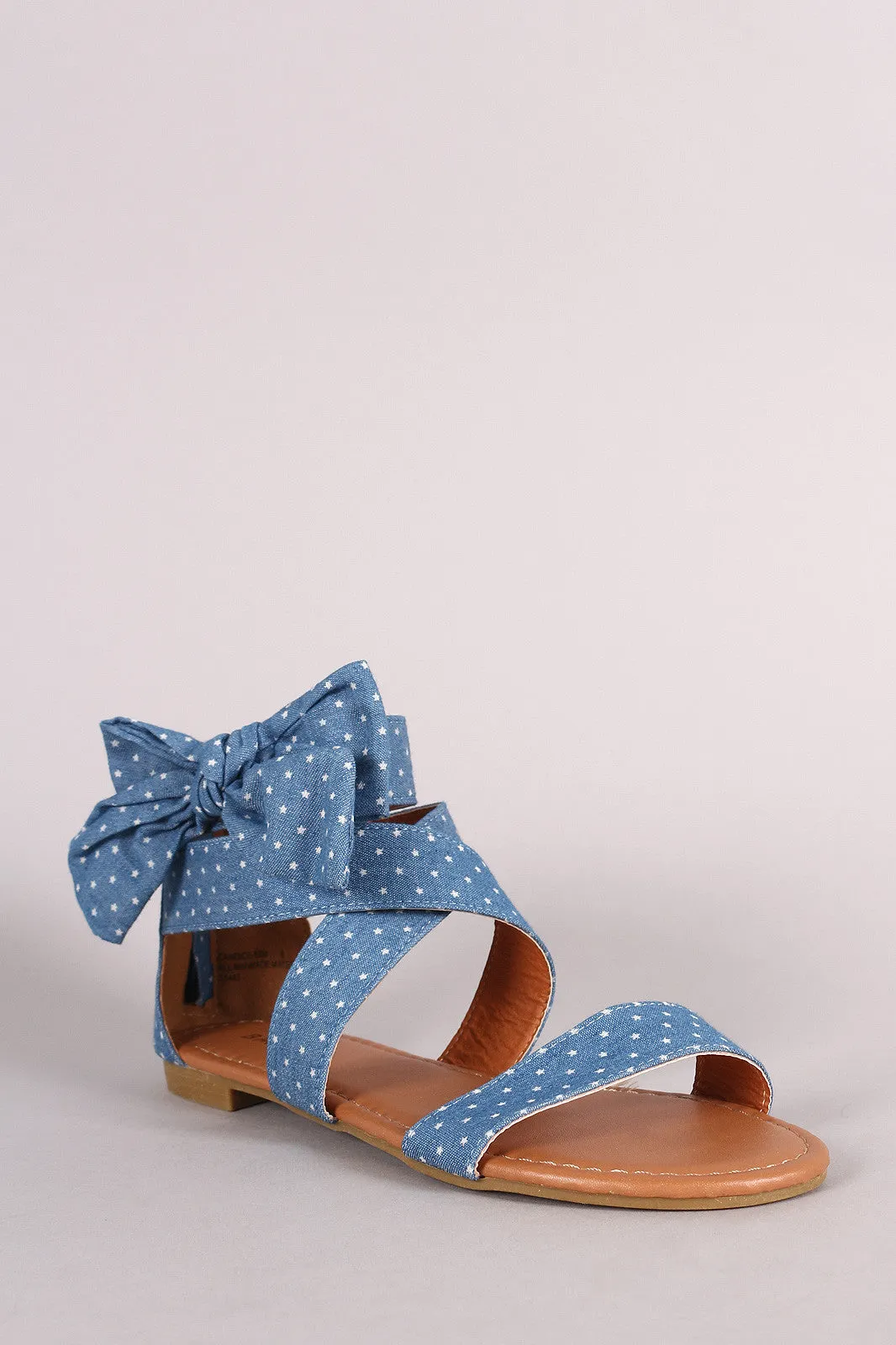 Bamboo Strappy Bow Sandal