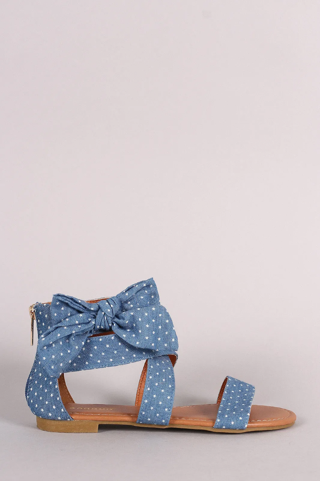 Bamboo Strappy Bow Sandal