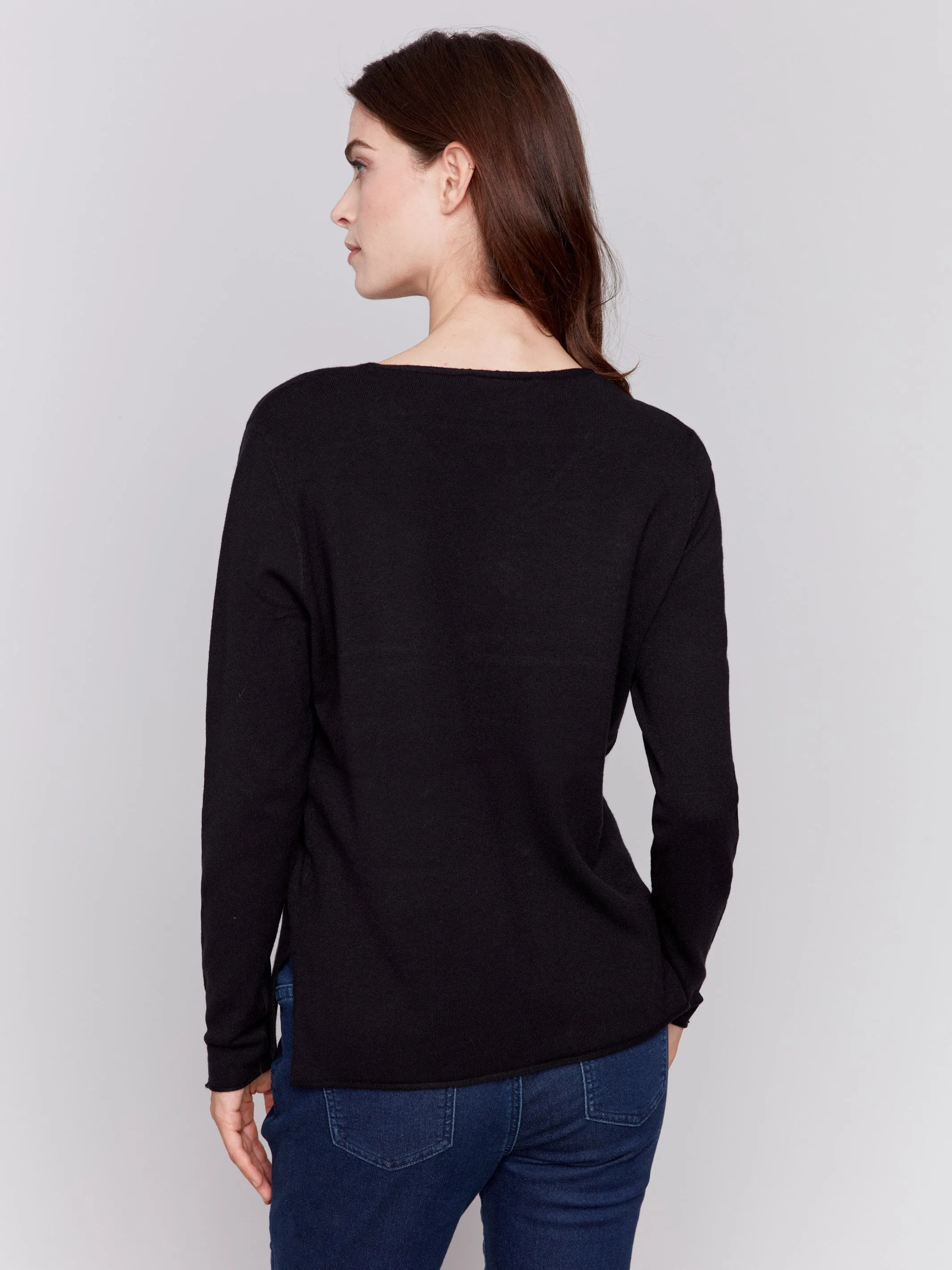 Basic V-Neck Sweater - Black