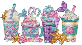 Beach Coffees - PDF Cross Stitch Pattern