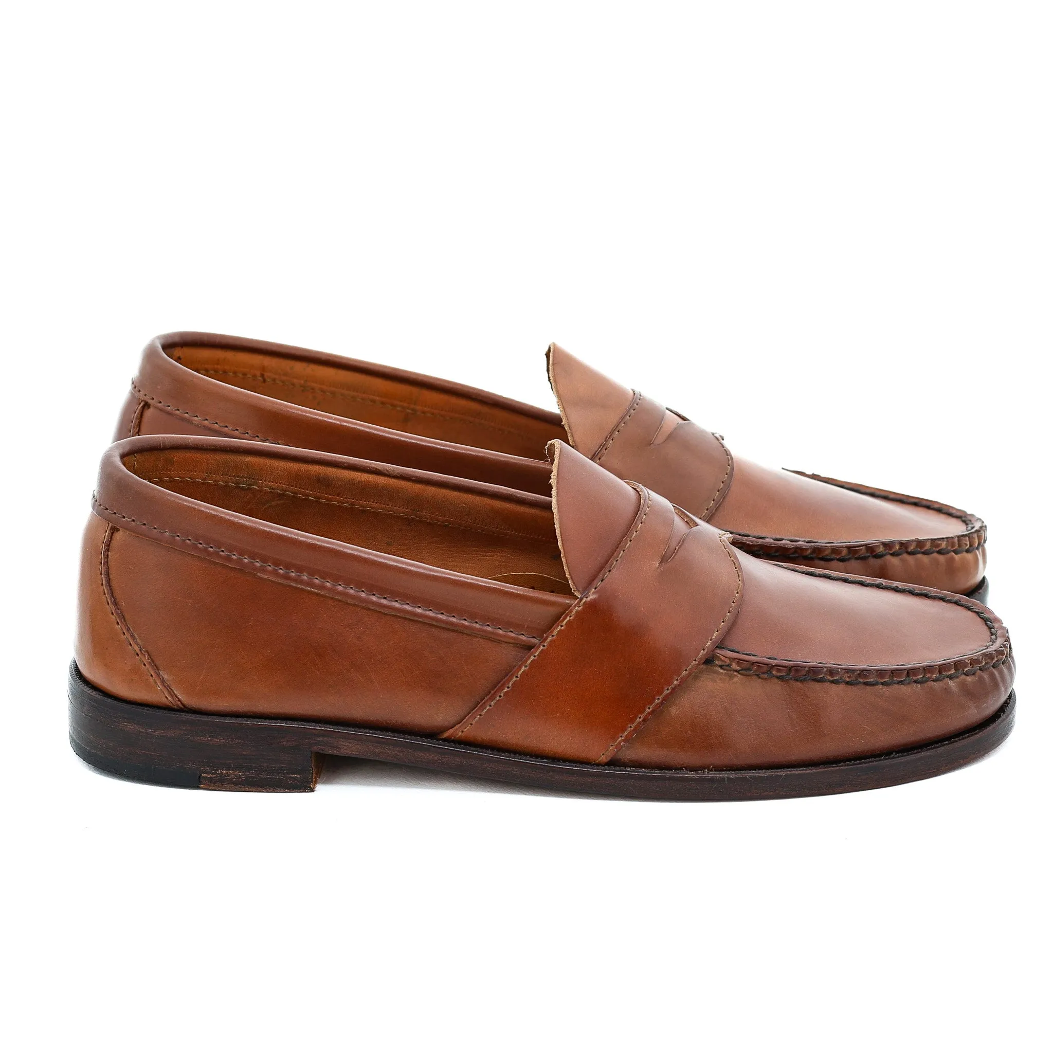 Blue Isle Weltline Penny Loafers - Whiskey Shell Cordovan