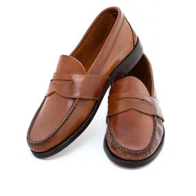 Blue Isle Weltline Penny Loafers - Whiskey Shell Cordovan