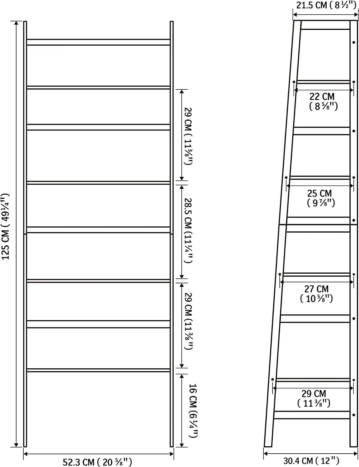 Bookshelf, Ladder Shelf, 4 Tier Tall Bookcase, Modern Open Book Case for Bedroom, Living Room, Office (NATURAL)