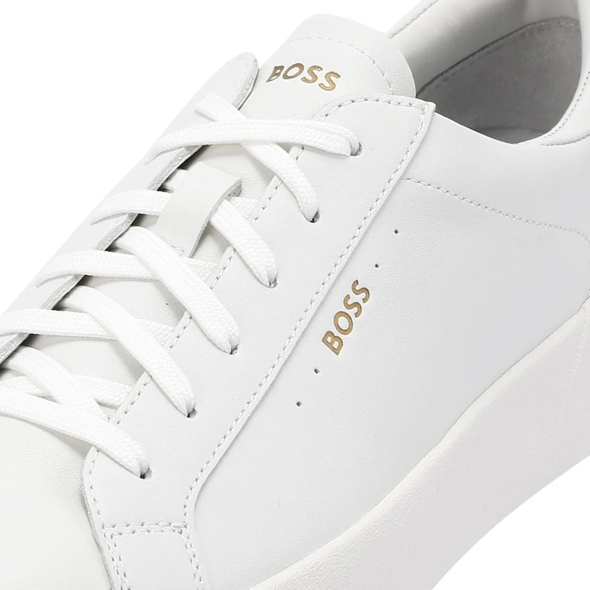 Boss Belwar Tennis Smooth Leather Men's White Trainers