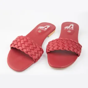 Braided Slippers Maroon