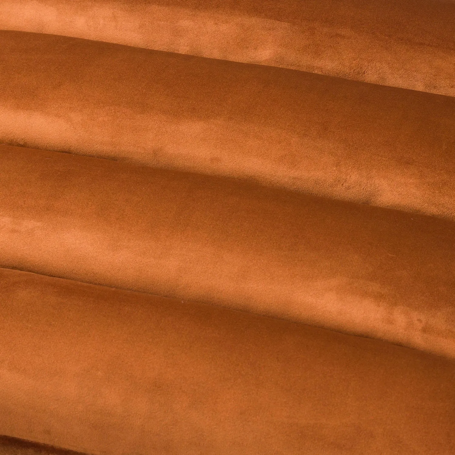 Burnt Orange Brass Ribbed Footstool