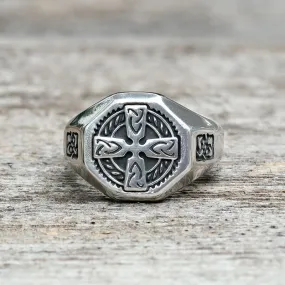 Celtic Cross Stainless Steel Viking Ring