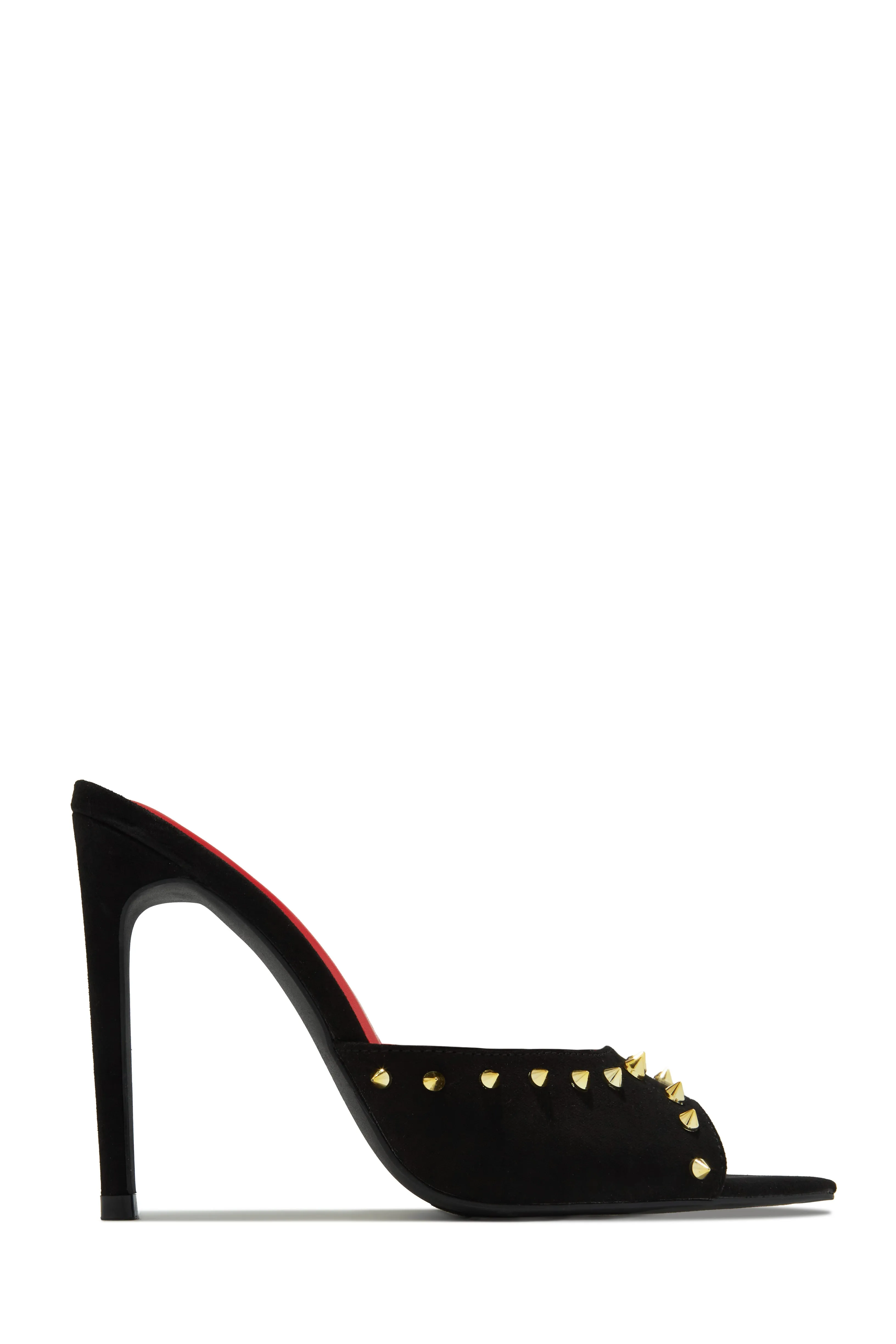 Collette Studded High Heel Mules - Black