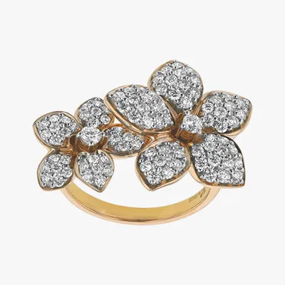 Diamond Flower Petal Ring