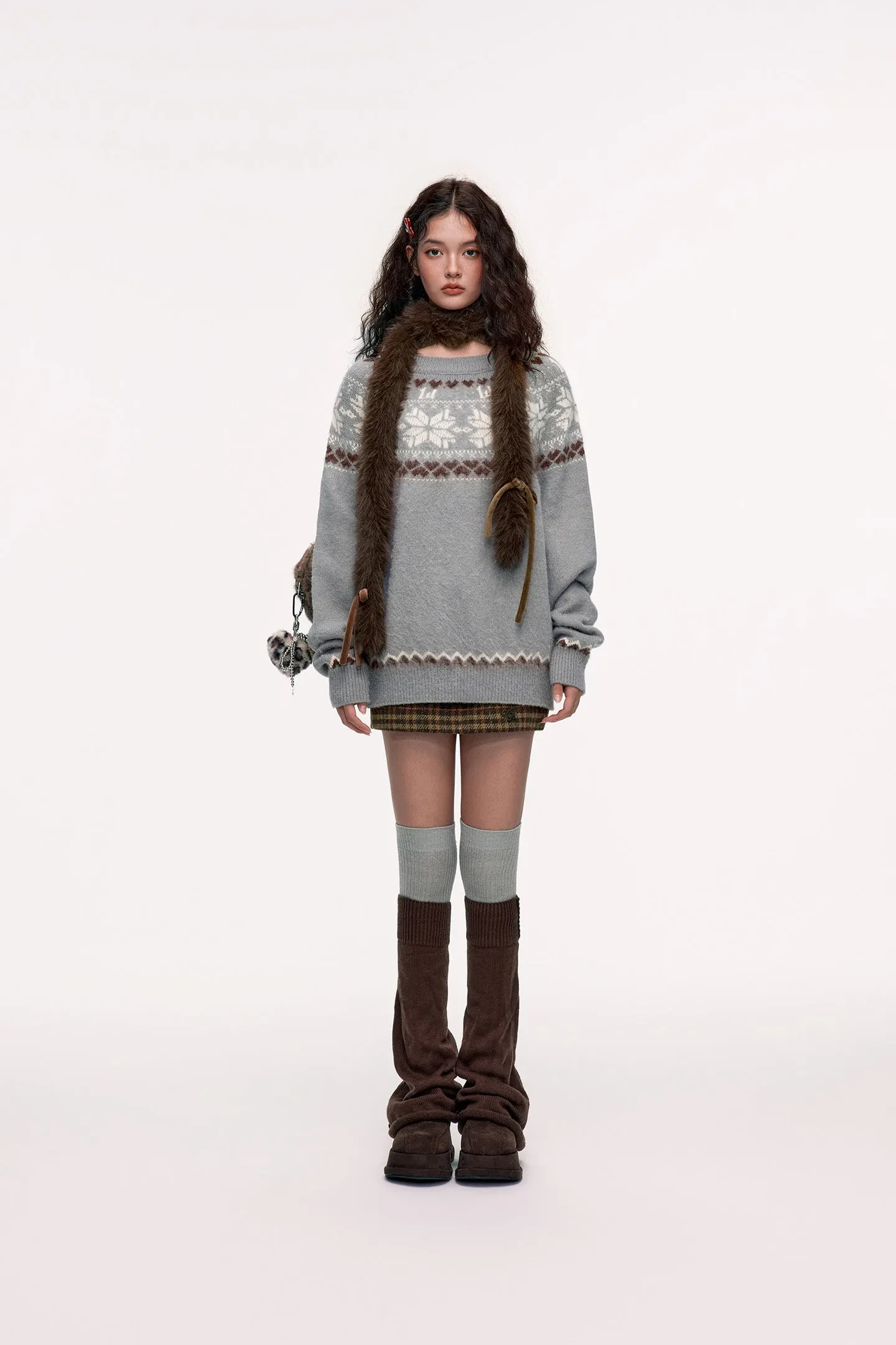 Fair Isle Jacquard Lazy Atmosphere Knitted Sweater