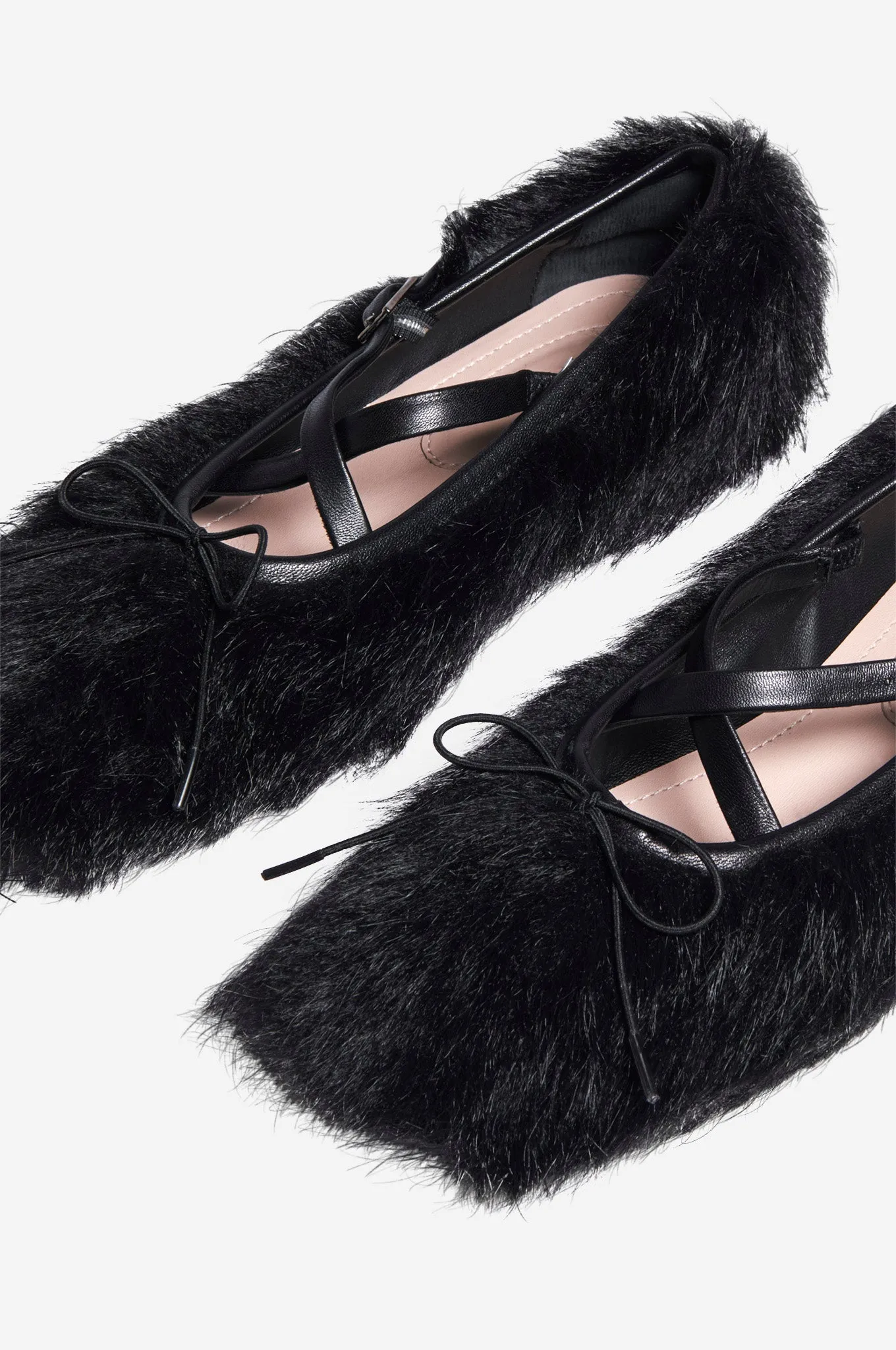 Faux Fur Criss Cross Ballerina