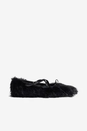 Faux Fur Criss Cross Ballerina