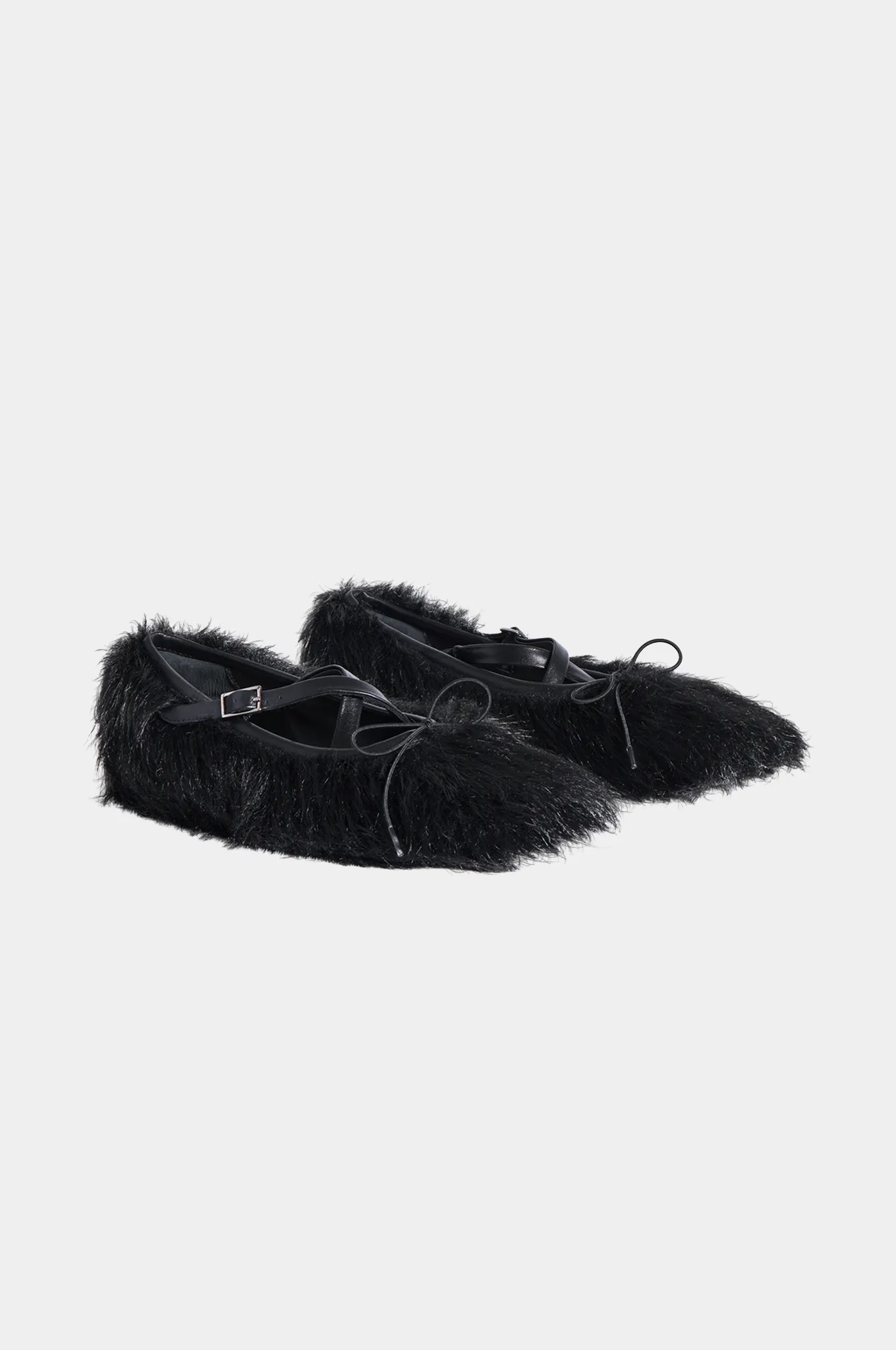 Faux Fur Criss Cross Ballerina