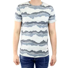 G-Star Yoshem Crew Neck Shortsleeve Stripe Camo T-Shirt Fashion Tee - Snow Heather - Mens