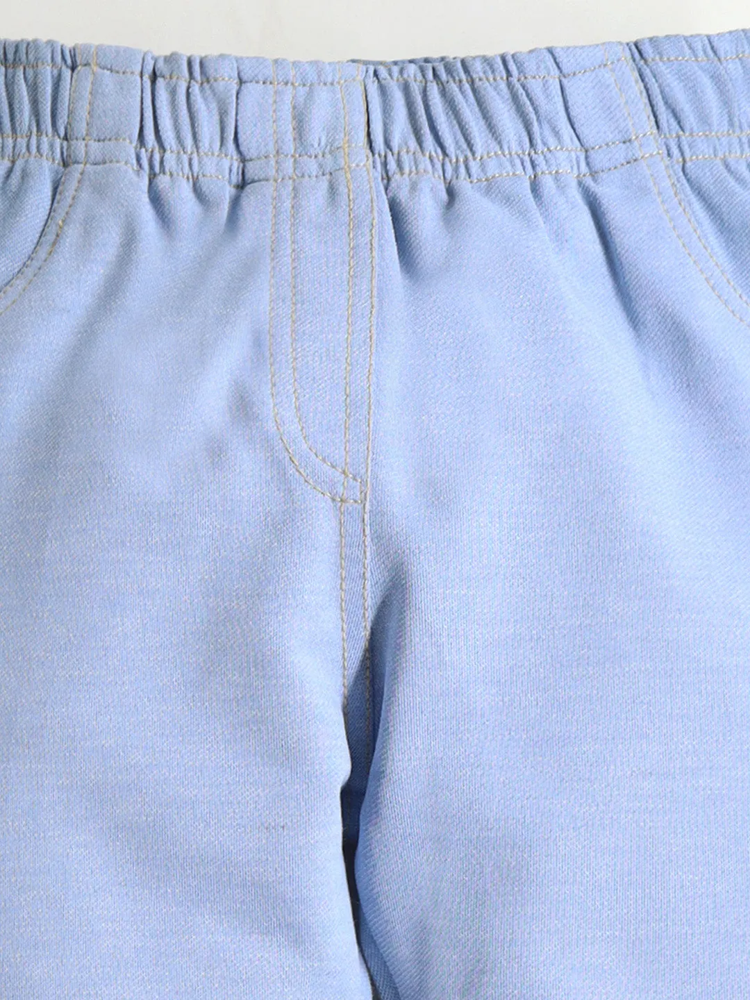 Girls Light Blue Ankle Length Jeggings