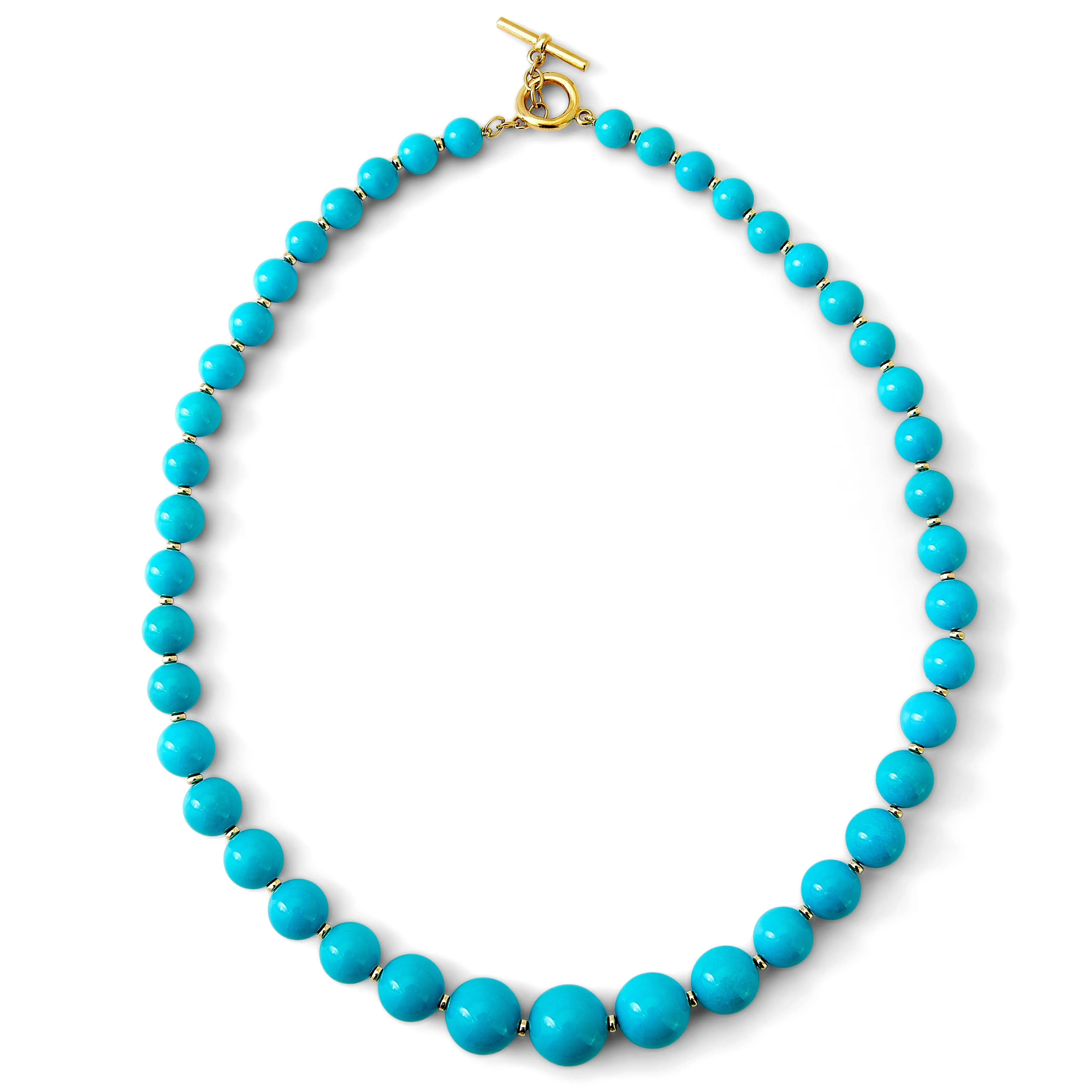 Graduating Turquoise Bead Necklace