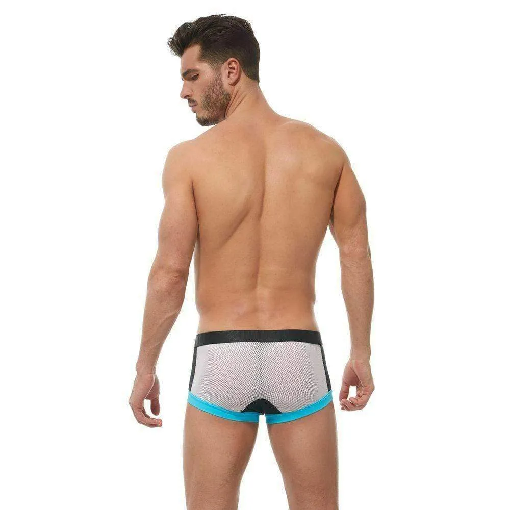 Gregg Homme Boxer Challenger Sporty Mesh Trunk White/Aqua 170505 63