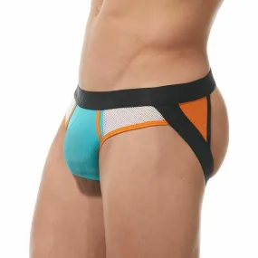 Gregg Homme Jock Challenger Sporty Mesh JockStrap White/Orange 170534 62