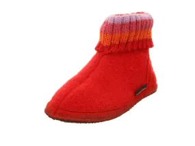 Haflinger Paul Slippers Clogs Mules Wool Felt Scuffs Slip On House Shoes Red