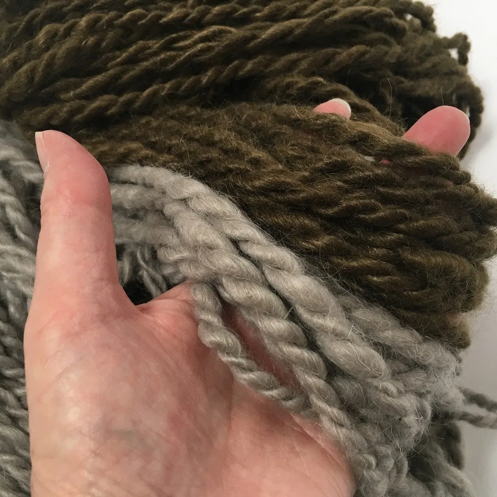 Hand Spun Mohair Yarn - Silver Grey