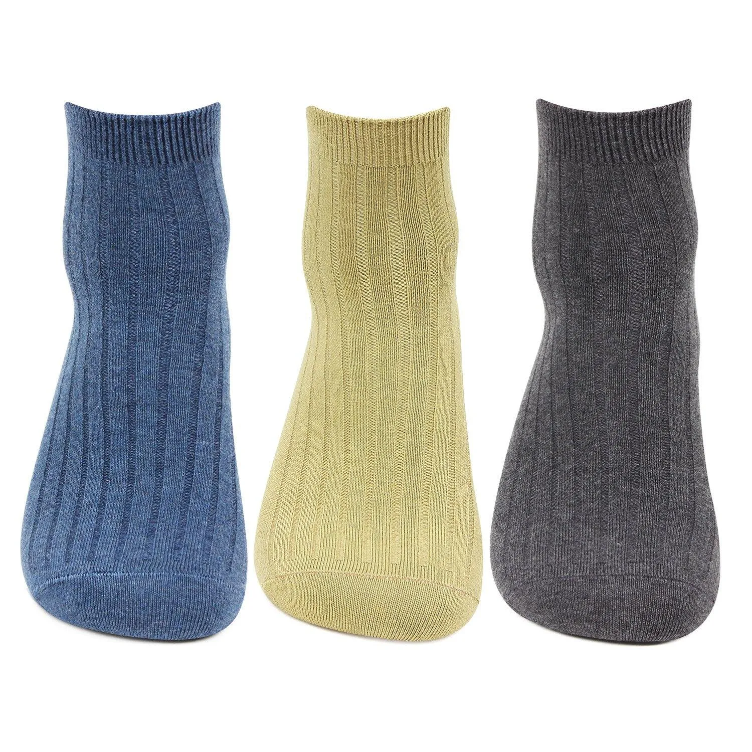 Hush Puppies Men's Cotton Ankle Rib Socks - Pack of 3