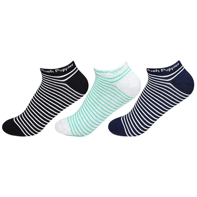 Hush Puppies Women's Stripe Low Ankle Socks - Pack of 3