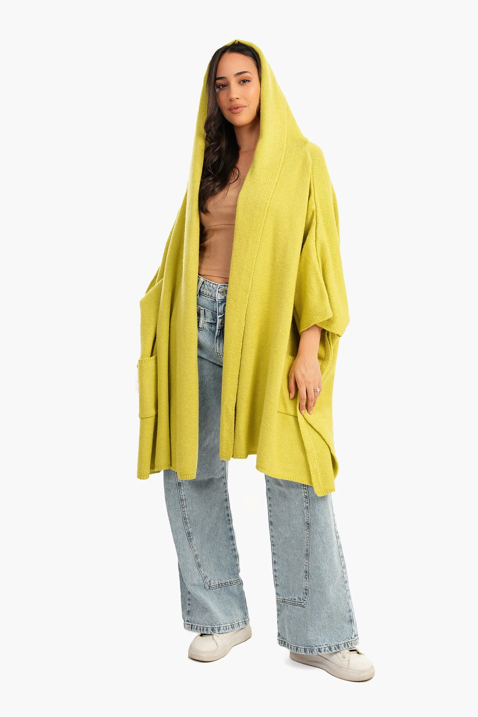 Knitted Hooded Poncho