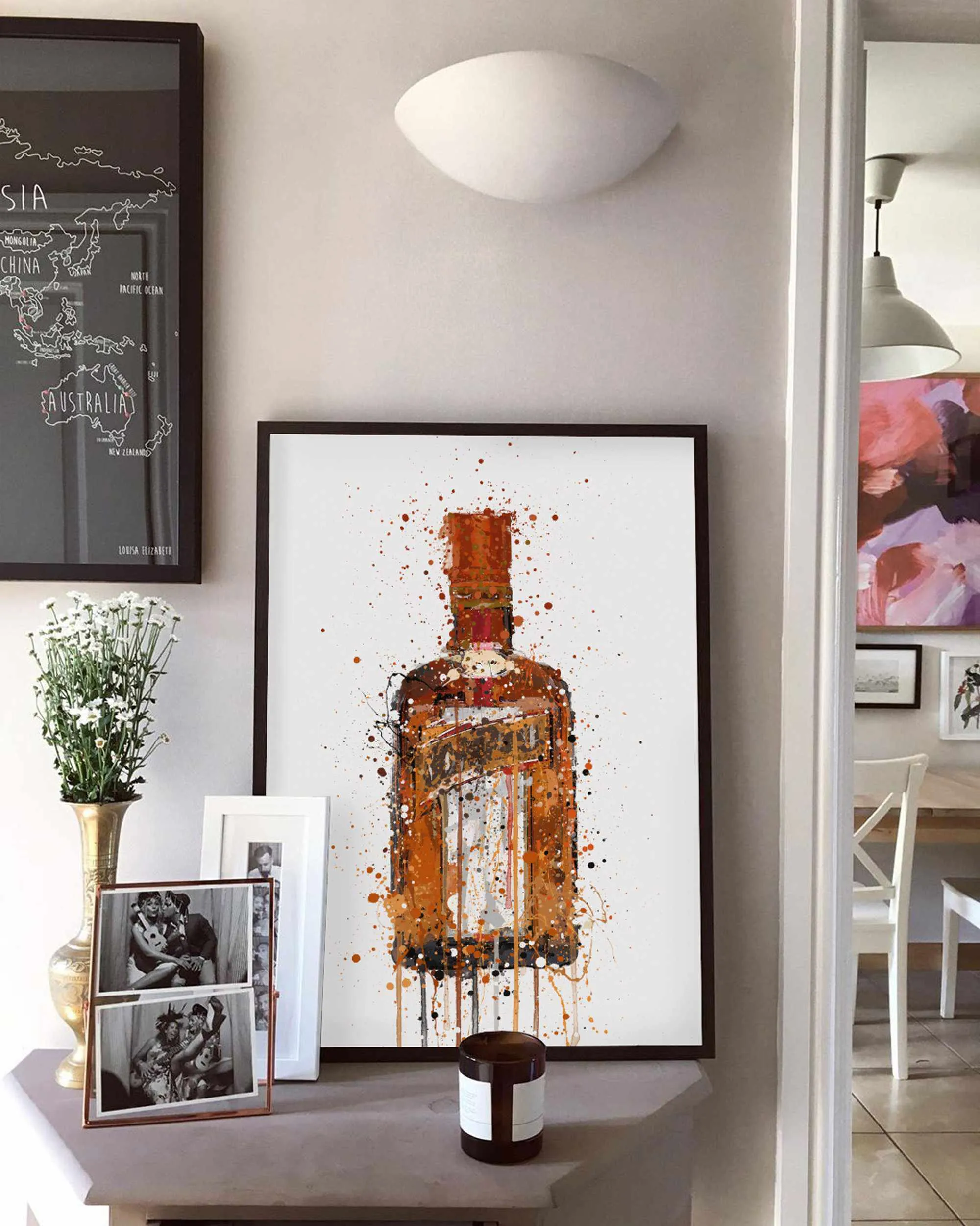 Liqueur Bottle Wall Art Print 'Tangerine'