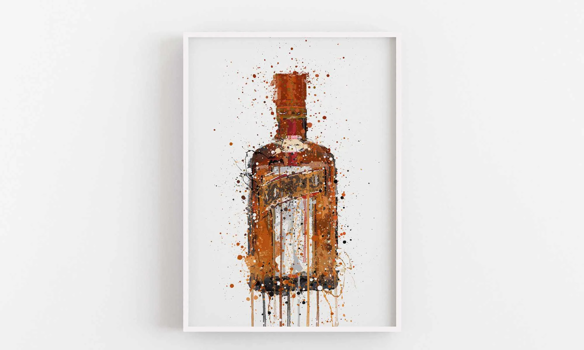 Liqueur Bottle Wall Art Print 'Tangerine'