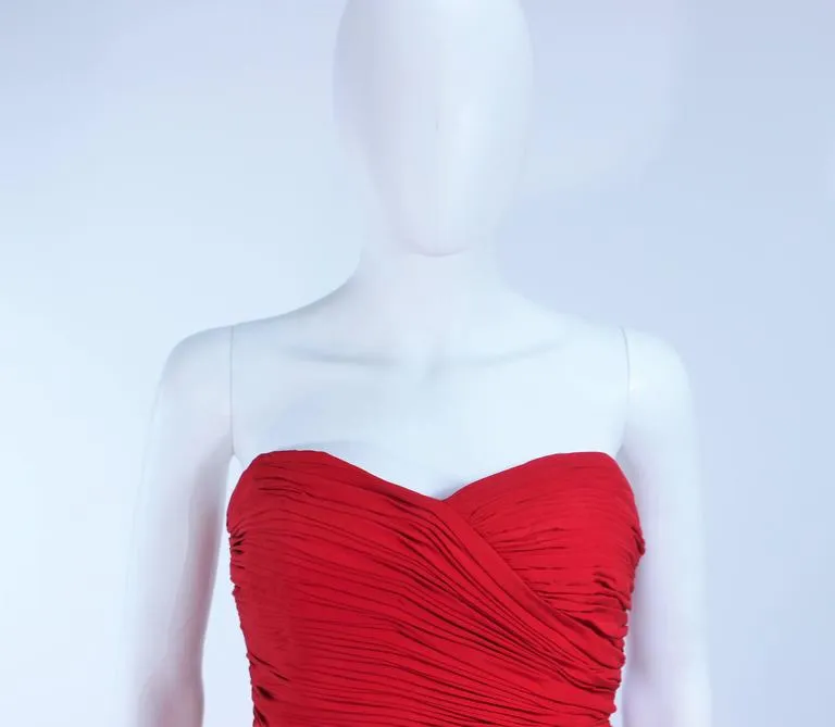 MARCHESA NOTTE Lipstick Red Cocktail Dress with Bow Size 6