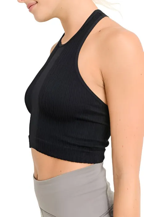 Mono B Seamless Racerback Crop Tank AT2245