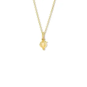 Pomegranate Small Necklace Pendant Yellow Gold - Diamond Pavé