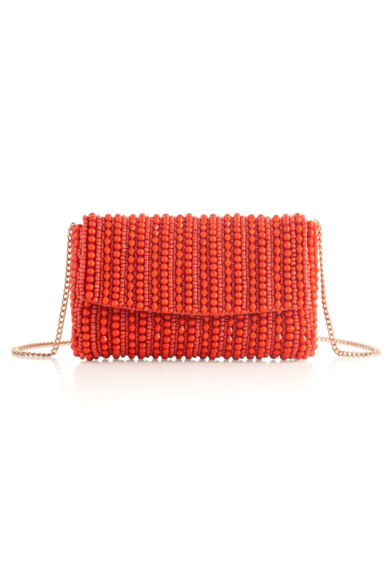 Shiraleah Danny Beaded Clutch, Orange - FINAL SALE ONLY