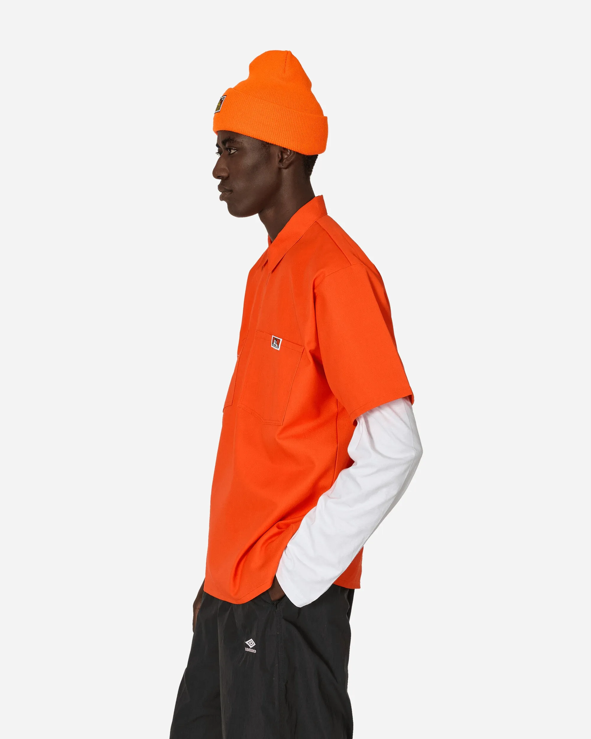 Solid 1/2 Zip Shortsleeve Shirt Orange