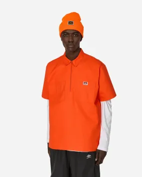 Solid 1/2 Zip Shortsleeve Shirt Orange