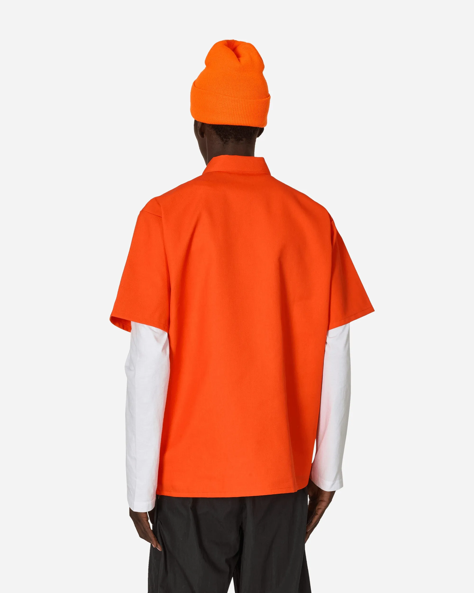 Solid 1/2 Zip Shortsleeve Shirt Orange