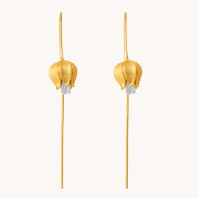 Tulip Bulb Gold Drop Earrings