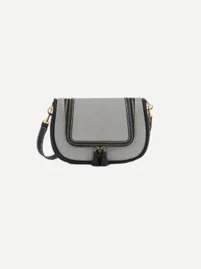 Vere Small Soft Satchel in Salt and Pepper